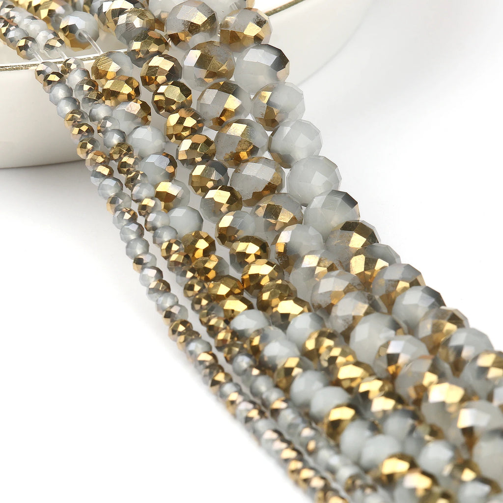 Glass Beads for Bracelets 3/4/6/8mm Faceted Multicolor Austria Crystal Round Loose Beads for Jewelry Making Diy Bracelet Strand