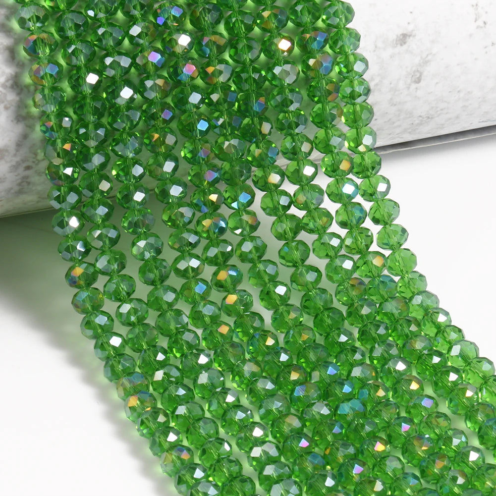 Glass Beads for Bracelets 3/4/6/8mm Faceted Multicolor Austria Crystal Round Loose Beads for Jewelry Making Diy Bracelet Strand