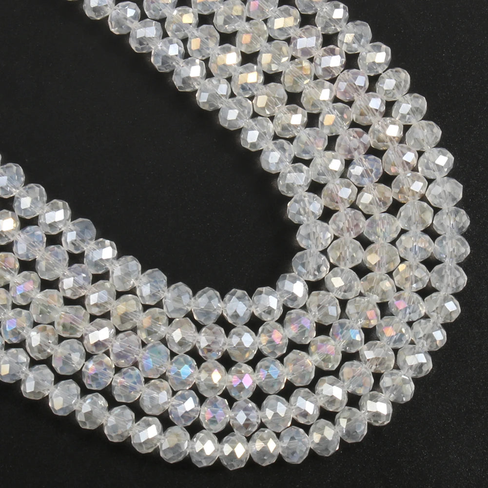 Glass Beads for Bracelets 3/4/6/8mm Faceted Multicolor Austria Crystal Round Loose Beads for Jewelry Making Diy Bracelet Strand
