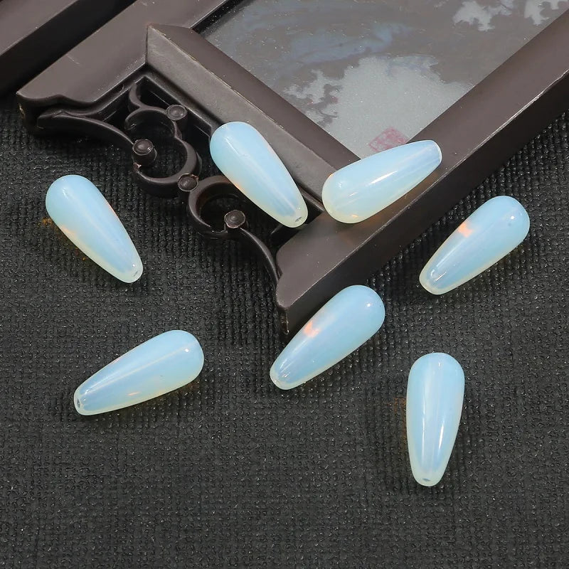 New 10pcs 8 Colors Glass Water Drop Shape Beads Glass Beads Dia 8X19mm Loose Spacer Round Beads For Jewelry Making Accessories