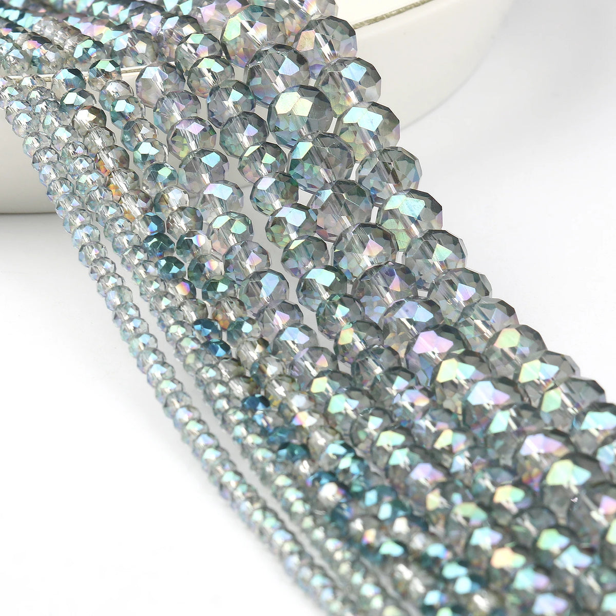 Glass Beads for Bracelets 3/4/6/8mm Faceted Multicolor Austria Crystal Round Loose Beads for Jewelry Making Diy Bracelet Strand
