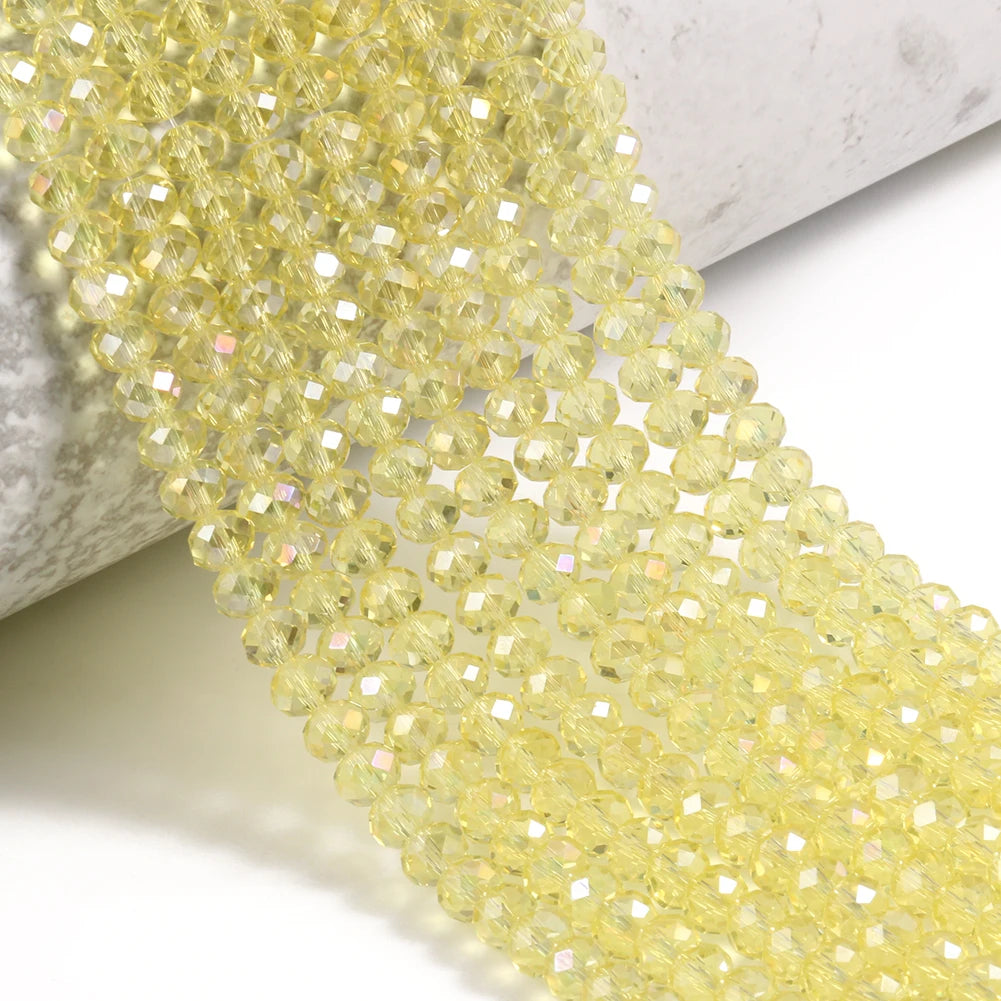 Glass Beads for Bracelets 3/4/6/8mm Faceted Multicolor Austria Crystal Round Loose Beads for Jewelry Making Diy Bracelet Strand