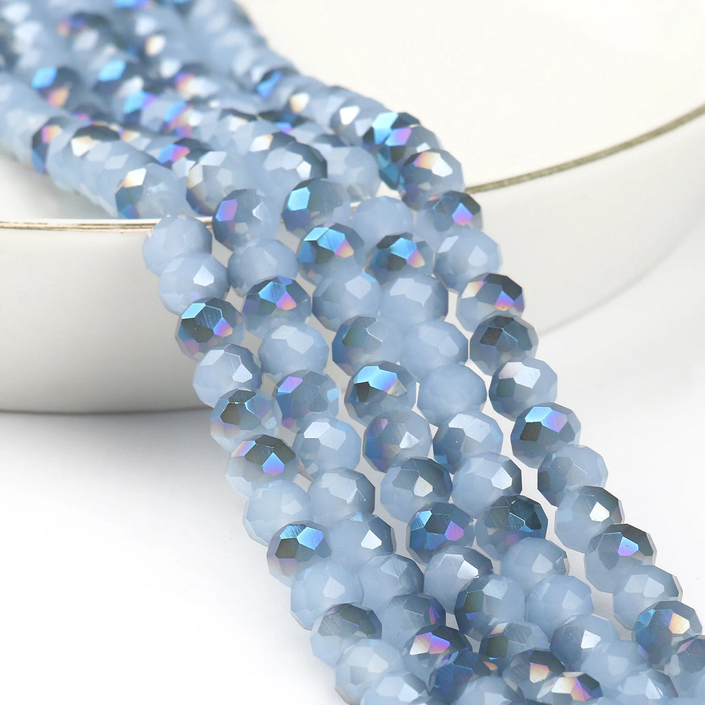 Glass Beads for Bracelets 3/4/6/8mm Faceted Multicolor Austria Crystal Round Loose Beads for Jewelry Making Diy Bracelet Strand