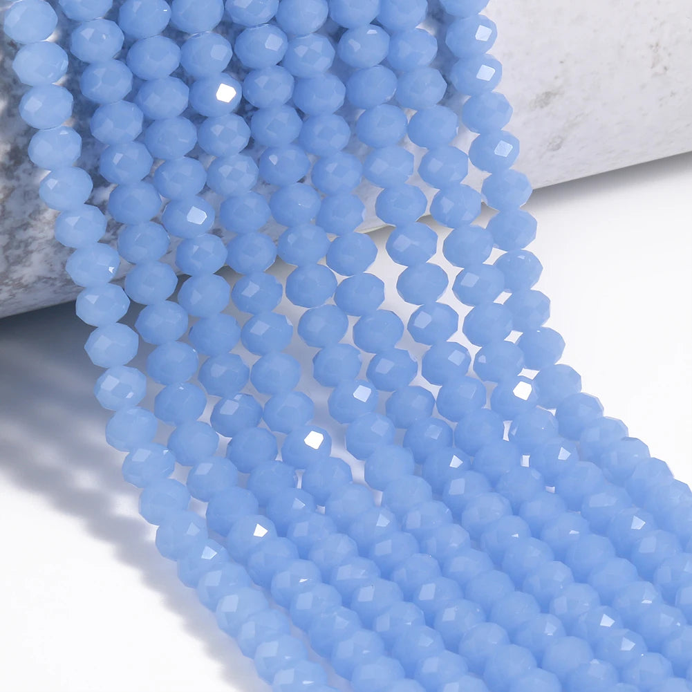 Glass Beads for Bracelets 3/4/6/8mm Faceted Multicolor Austria Crystal Round Loose Beads for Jewelry Making Diy Bracelet Strand