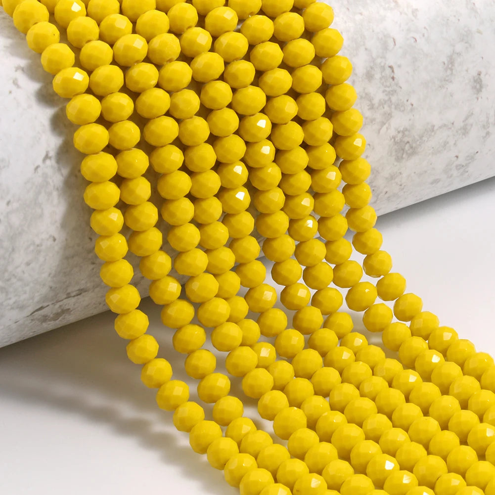 Glass Beads for Bracelets 3/4/6/8mm Faceted Multicolor Austria Crystal Round Loose Beads for Jewelry Making Diy Bracelet Strand
