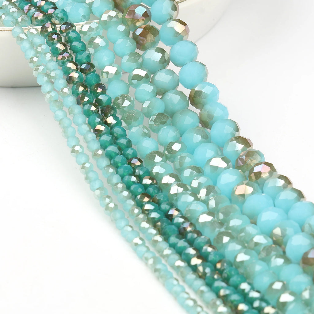 Glass Beads for Bracelets 3/4/6/8mm Faceted Multicolor Austria Crystal Round Loose Beads for Jewelry Making Diy Bracelet Strand