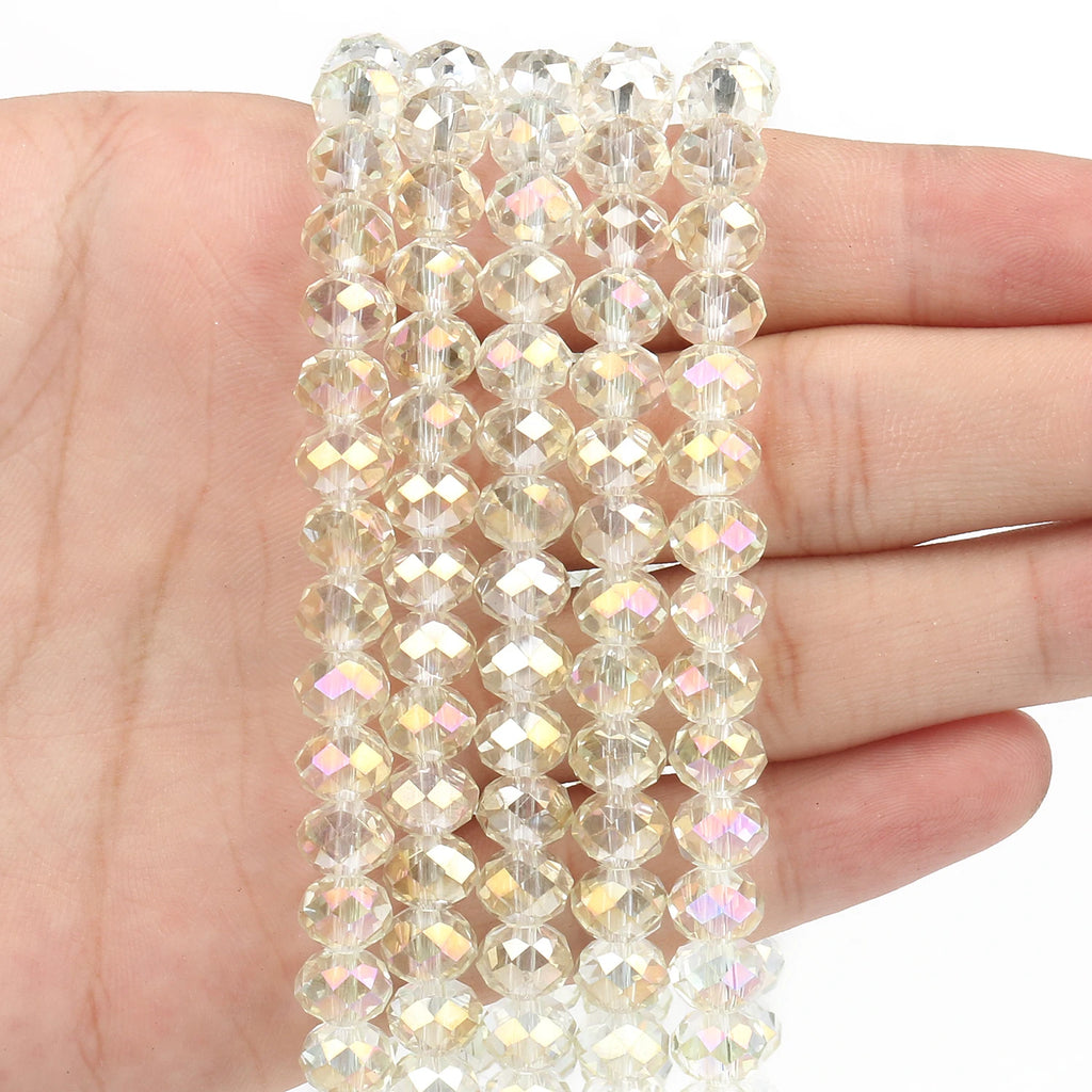 Glass Beads for Bracelets 3/4/6/8mm Faceted Multicolor Austria Crystal Round Loose Beads for Jewelry Making Diy Bracelet Strand
