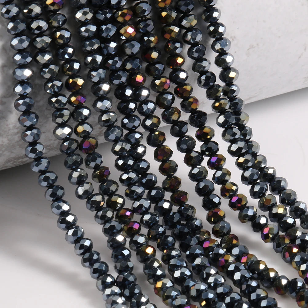 Glass Beads for Bracelets 3/4/6/8mm Faceted Multicolor Austria Crystal Round Loose Beads for Jewelry Making Diy Bracelet Strand