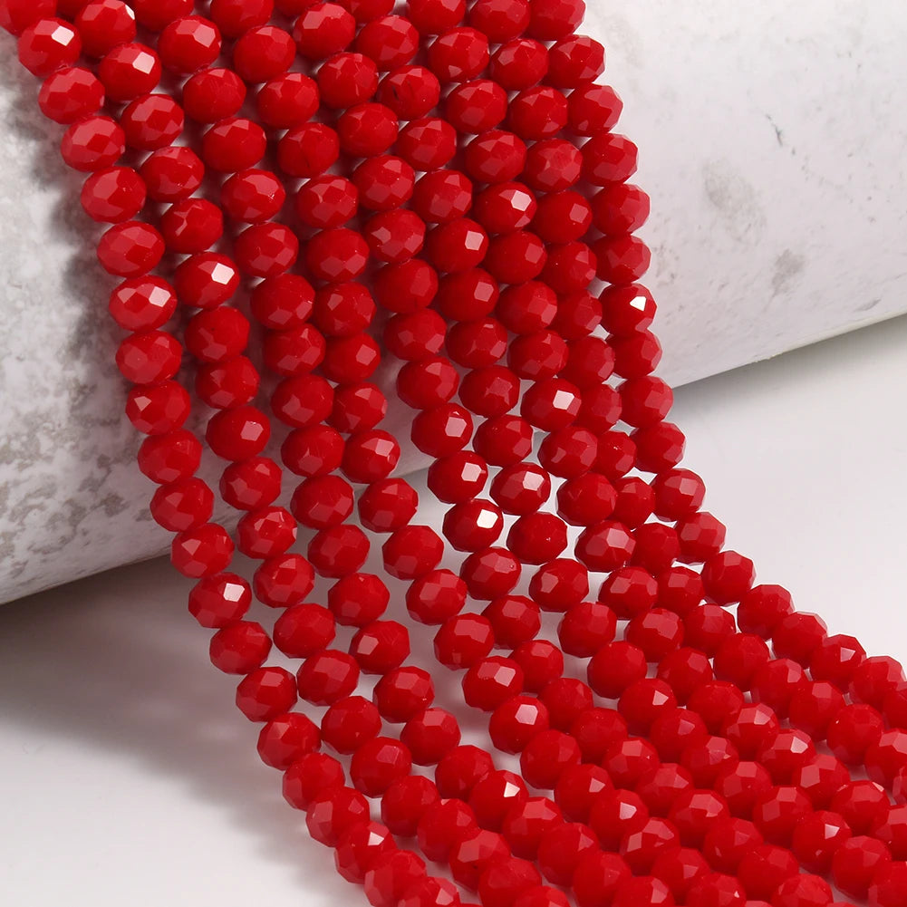 Glass Beads for Bracelets 3/4/6/8mm Faceted Multicolor Austria Crystal Round Loose Beads for Jewelry Making Diy Bracelet Strand