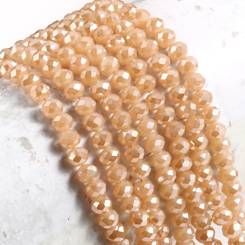 Glass Beads for Bracelets 3/4/6/8mm Faceted Multicolor Austria Crystal Round Loose Beads for Jewelry Making Diy Bracelet Strand