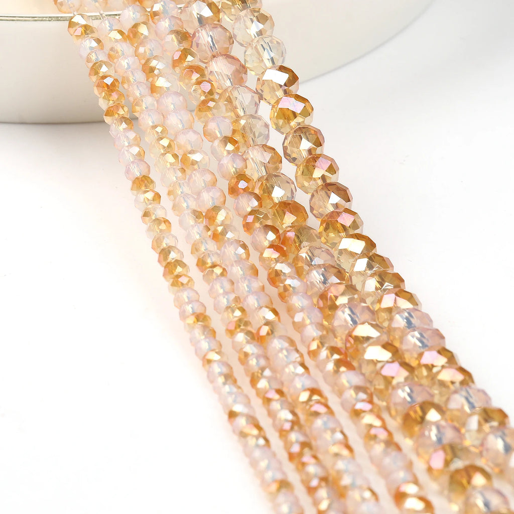 Glass Beads for Bracelets 3/4/6/8mm Faceted Multicolor Austria Crystal Round Loose Beads for Jewelry Making Diy Bracelet Strand