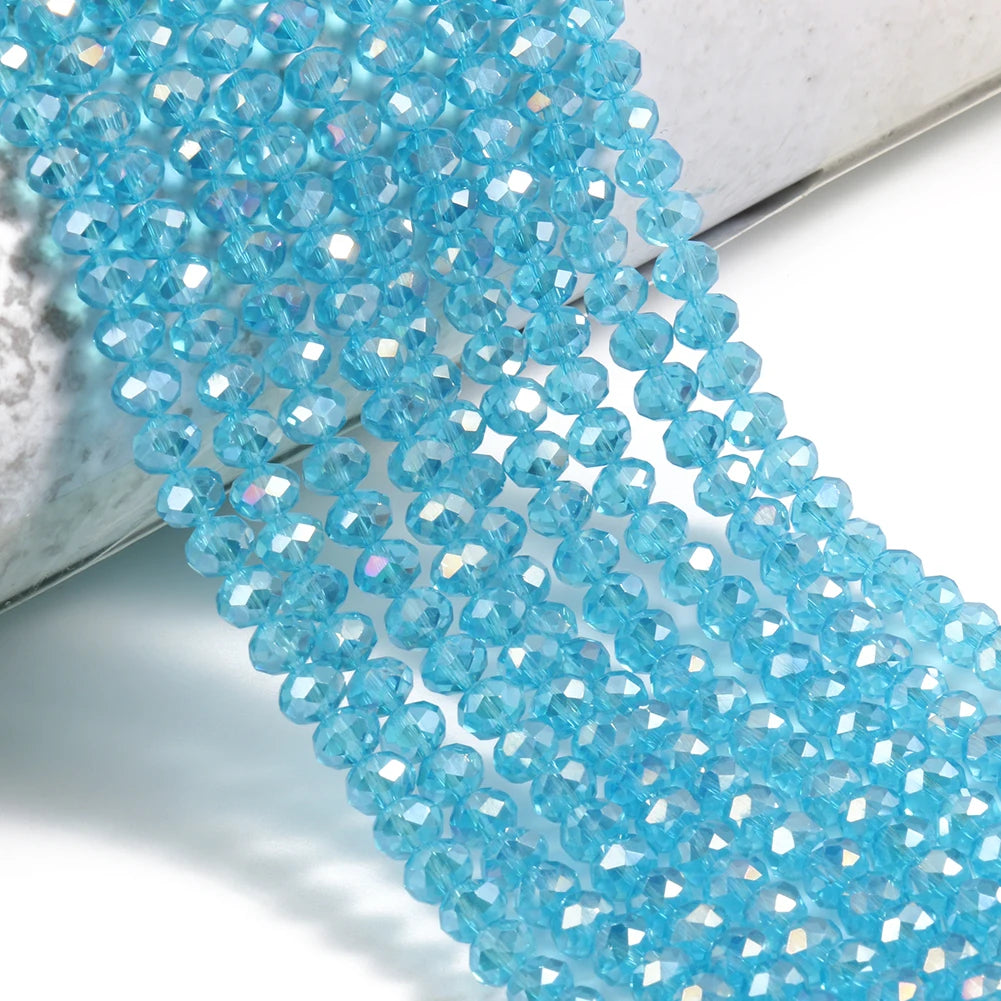 Glass Beads for Bracelets 3/4/6/8mm Faceted Multicolor Austria Crystal Round Loose Beads for Jewelry Making Diy Bracelet Strand