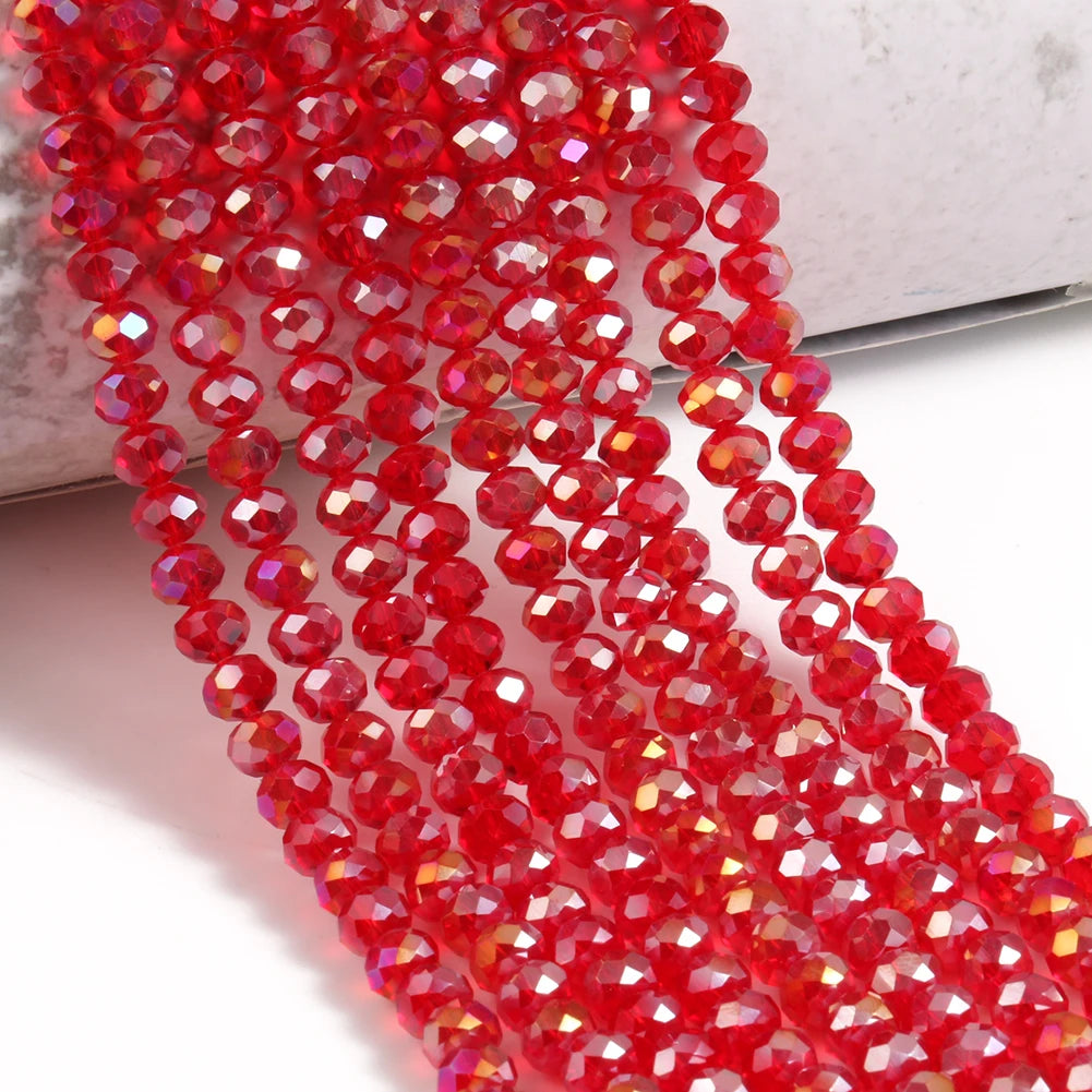 Glass Beads for Bracelets 3/4/6/8mm Faceted Multicolor Austria Crystal Round Loose Beads for Jewelry Making Diy Bracelet Strand