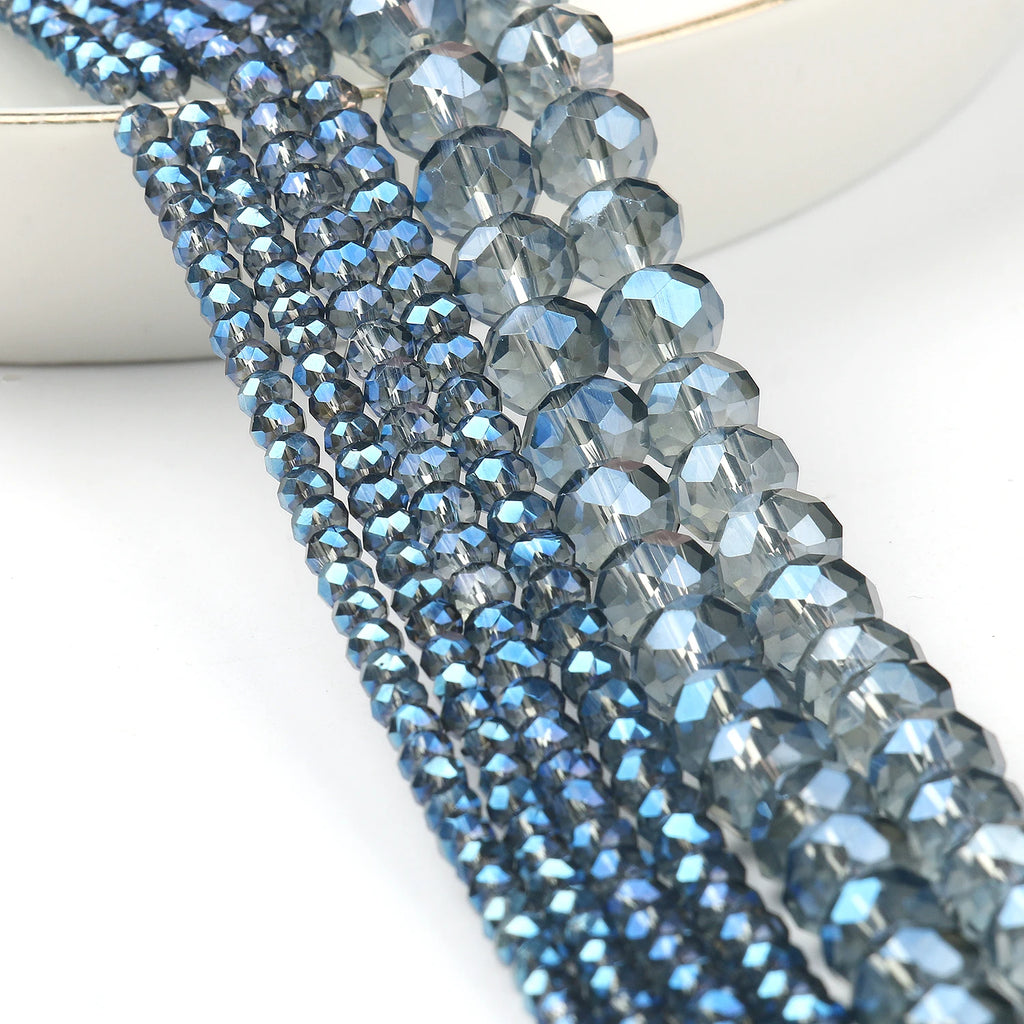 Glass Beads for Bracelets 3/4/6/8mm Faceted Multicolor Austria Crystal Round Loose Beads for Jewelry Making Diy Bracelet Strand