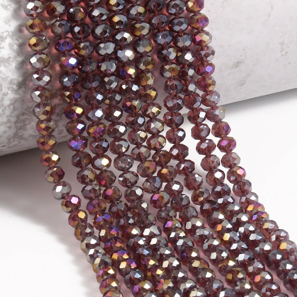 Glass Beads for Bracelets 3/4/6/8mm Faceted Multicolor Austria Crystal Round Loose Beads for Jewelry Making Diy Bracelet Strand