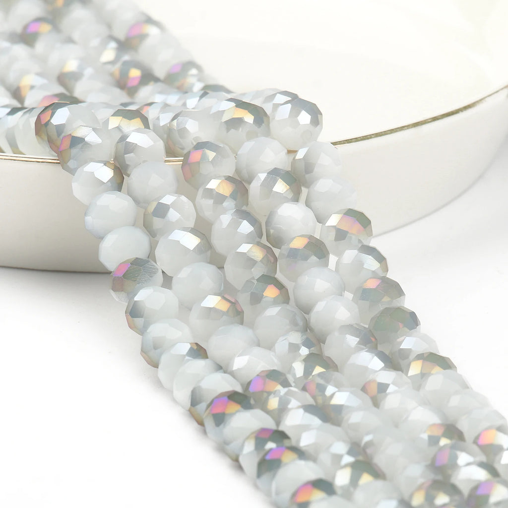 Glass Beads for Bracelets 3/4/6/8mm Faceted Multicolor Austria Crystal Round Loose Beads for Jewelry Making Diy Bracelet Strand