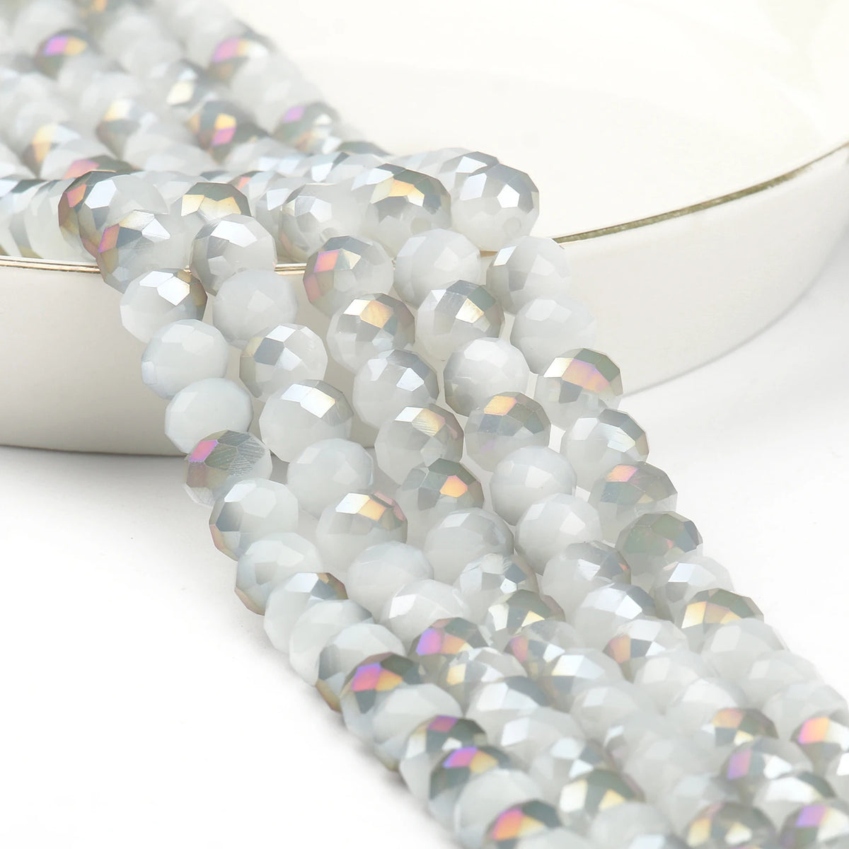Glass Beads for Bracelets 3/4/6/8mm Faceted Multicolor Austria Crystal Round Loose Beads for Jewelry Making Diy Bracelet Strand