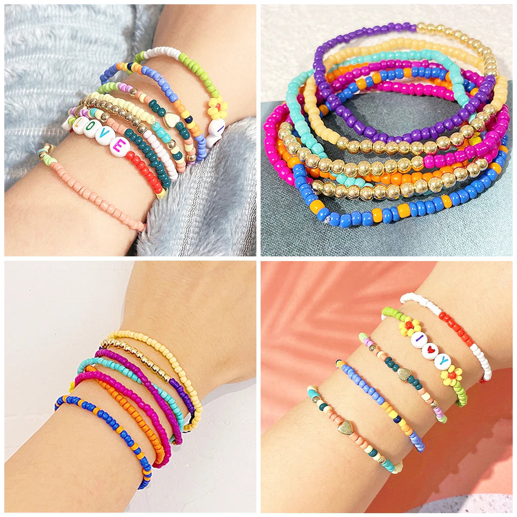 Glass Rice Beads 2/3/4mm - Premium Solid Color Loose Beads for Professional Jewelry Making, Bracelets & DIY Accessories