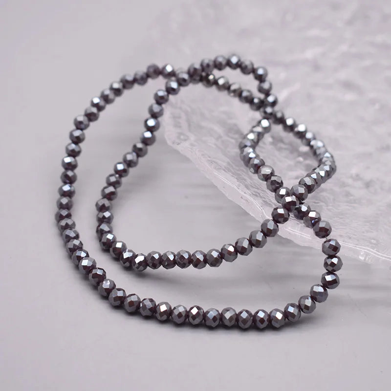 New Color 4mm Crystal Glass Beads  Rondelle Faceted Loose Spacer Glass Beads for Jewelry Making DIY Bracelet