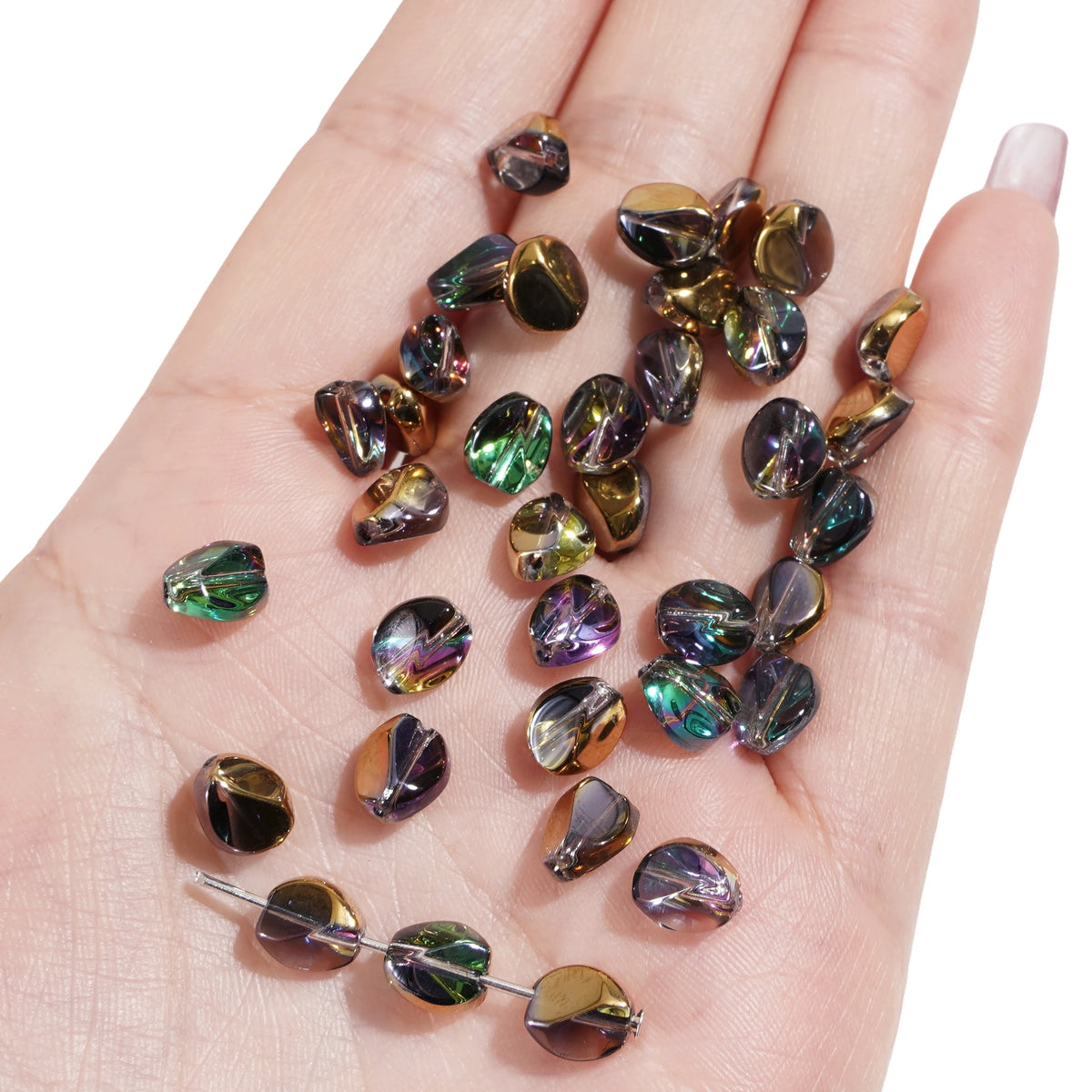 10pcs Glass Drop Beads 7x8mm  Faceted Glass ellipse Beads Crafts Material Making Charms Earing Jewelry Accessories ﻿