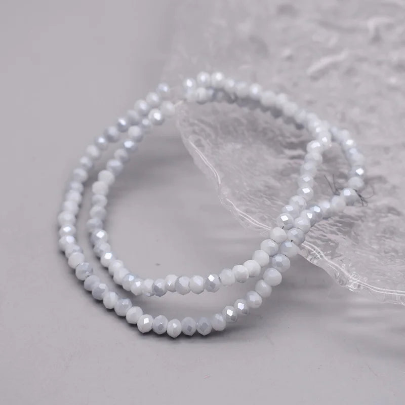 New Color 4mm Crystal Glass Beads  Rondelle Faceted Loose Spacer Glass Beads for Jewelry Making DIY Bracelet