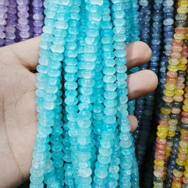 50pcs/bag 5x8mm Multi-color Glass Beads Bulk Non-fading Beads for DIY Bracelets Necklaces Jewelry Handmade Making Accessories
