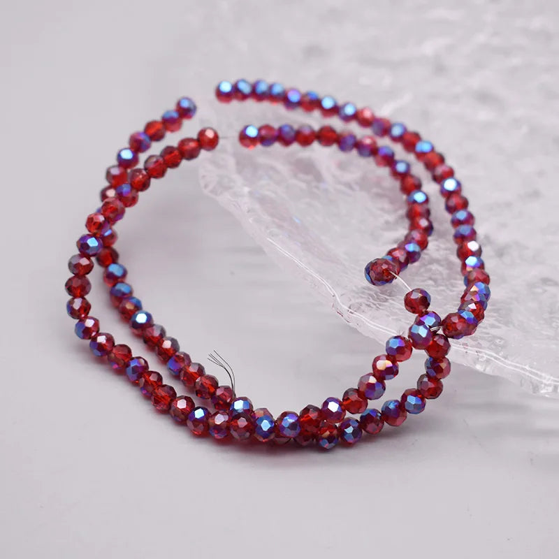 New Color 4mm Crystal Glass Beads  Rondelle Faceted Loose Spacer Glass Beads for Jewelry Making DIY Bracelet