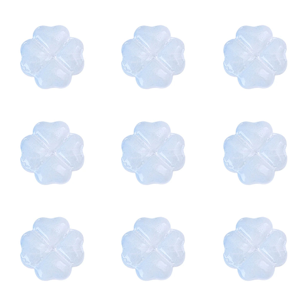 About 20Pcs Glass Four Leaf Flower Beads Scattered Beads Handmade DIY Making Couple Bracelets, Necklaces, Earrings, Jewelry Acces