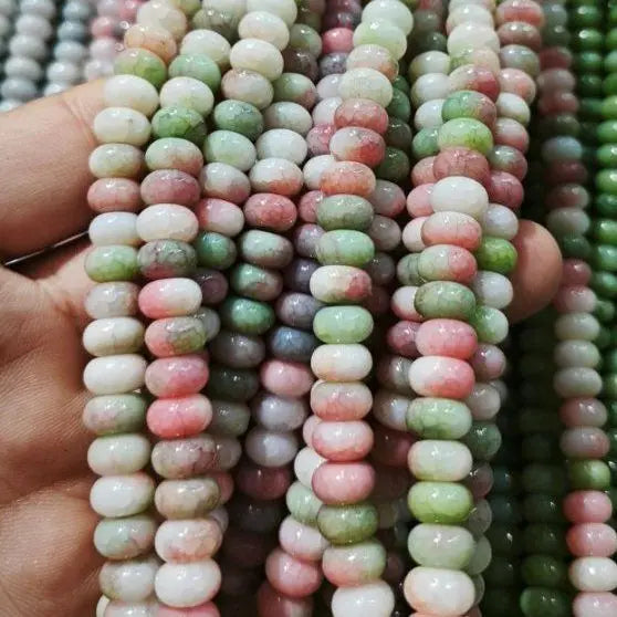 50pcs/bag 5x8mm Multi-color Glass Beads Bulk Non-fading Beads for DIY Bracelets Necklaces Jewelry Handmade Making Accessories