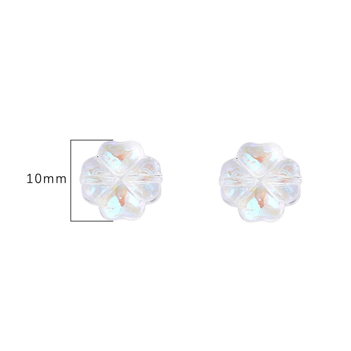 About 20Pcs Glass Four Leaf Flower Beads Scattered Beads Handmade DIY Making Couple Bracelets, Necklaces, Earrings, Jewelry Acces