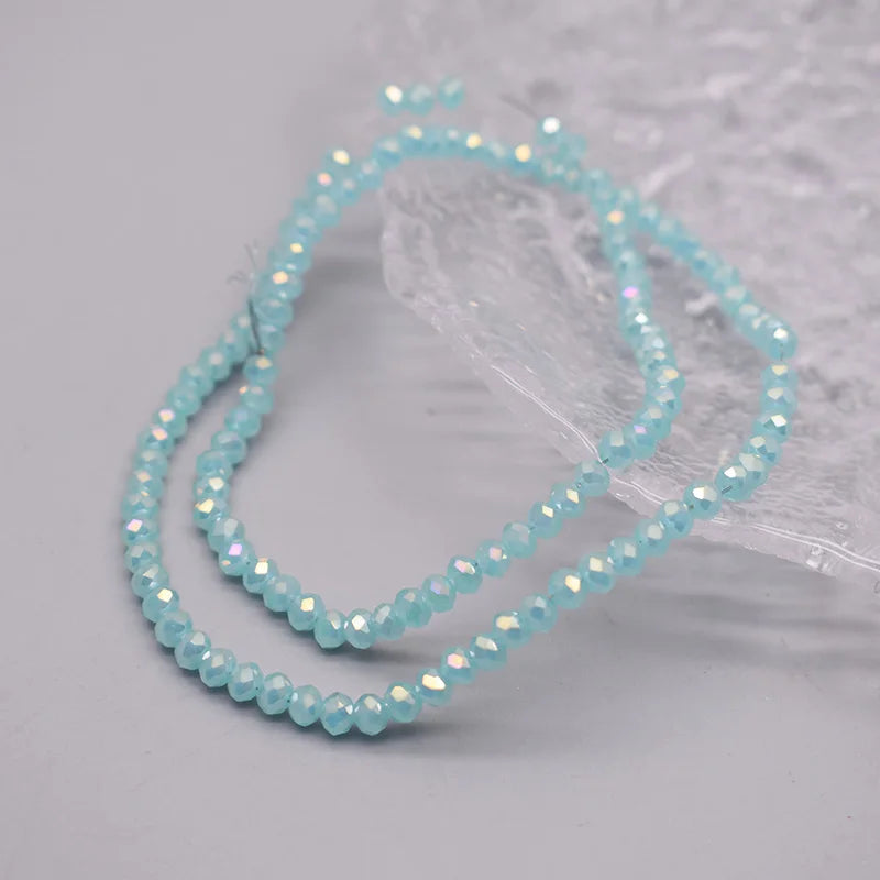 New Color 4mm Crystal Glass Beads  Rondelle Faceted Loose Spacer Glass Beads for Jewelry Making DIY Bracelet