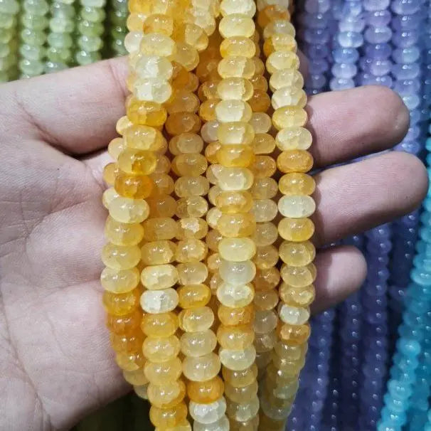 50pcs/bag 5x8mm Multi-color Glass Beads Bulk Non-fading Beads for DIY Bracelets Necklaces Jewelry Handmade Making Accessories