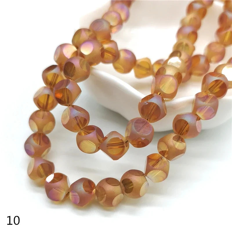 8mm Crystal Glass Beads Accessories For Jewelry Making, Six Faceted  Cube  Beads,20 pcs/lot