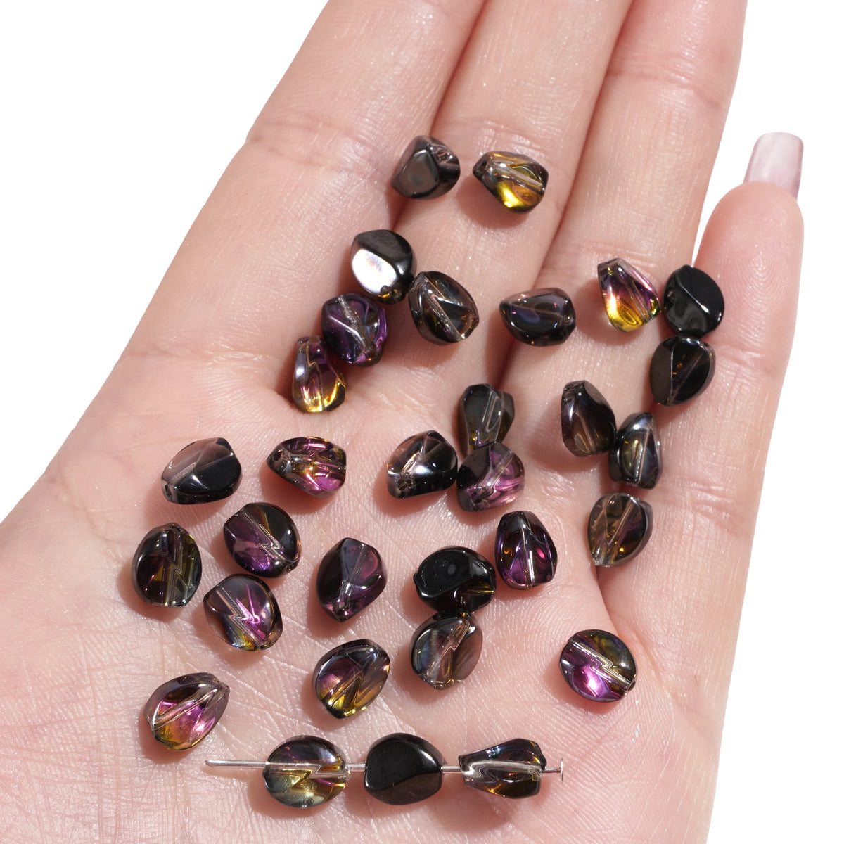 10pcs Glass Drop Beads 7x8mm  Faceted Glass ellipse Beads Crafts Material Making Charms Earing Jewelry Accessories ﻿