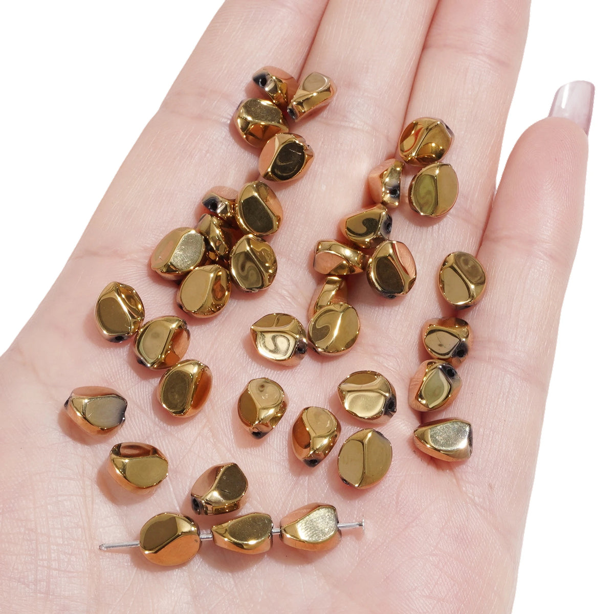 10pcs Glass Drop Beads 7x8mm  Faceted Glass ellipse Beads Crafts Material Making Charms Earing Jewelry Accessories ﻿