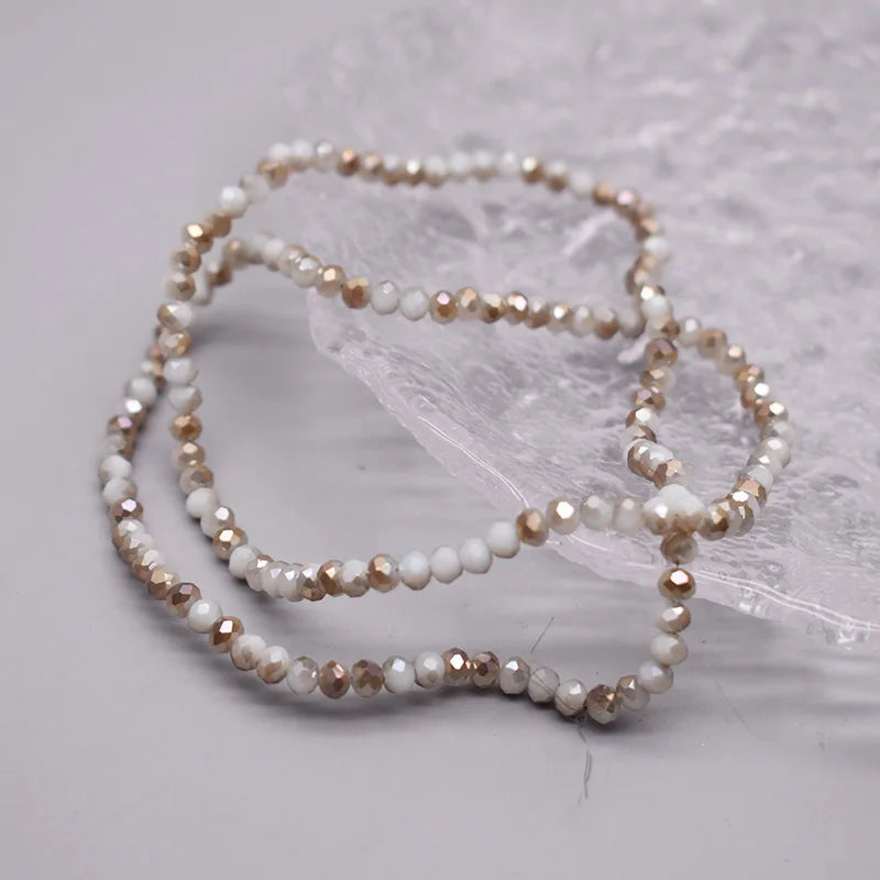 New Color 4mm Crystal Glass Beads  Rondelle Faceted Loose Spacer Glass Beads for Jewelry Making DIY Bracelet