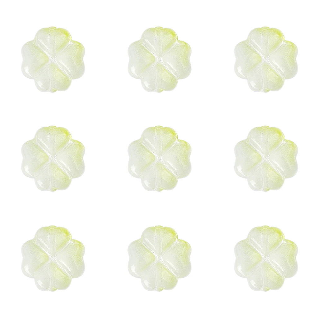 About 20Pcs Glass Four Leaf Flower Beads Scattered Beads Handmade DIY Making Couple Bracelets, Necklaces, Earrings, Jewelry Acces
