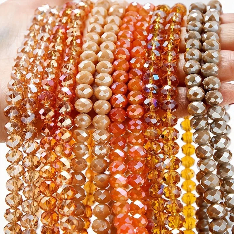 6mm8mm Glass Crystal Beads, Used For Making Jewelry Multi-Faceted AB Crystal Beads Interval Beads Chain, Jewelry Diy Accessories
