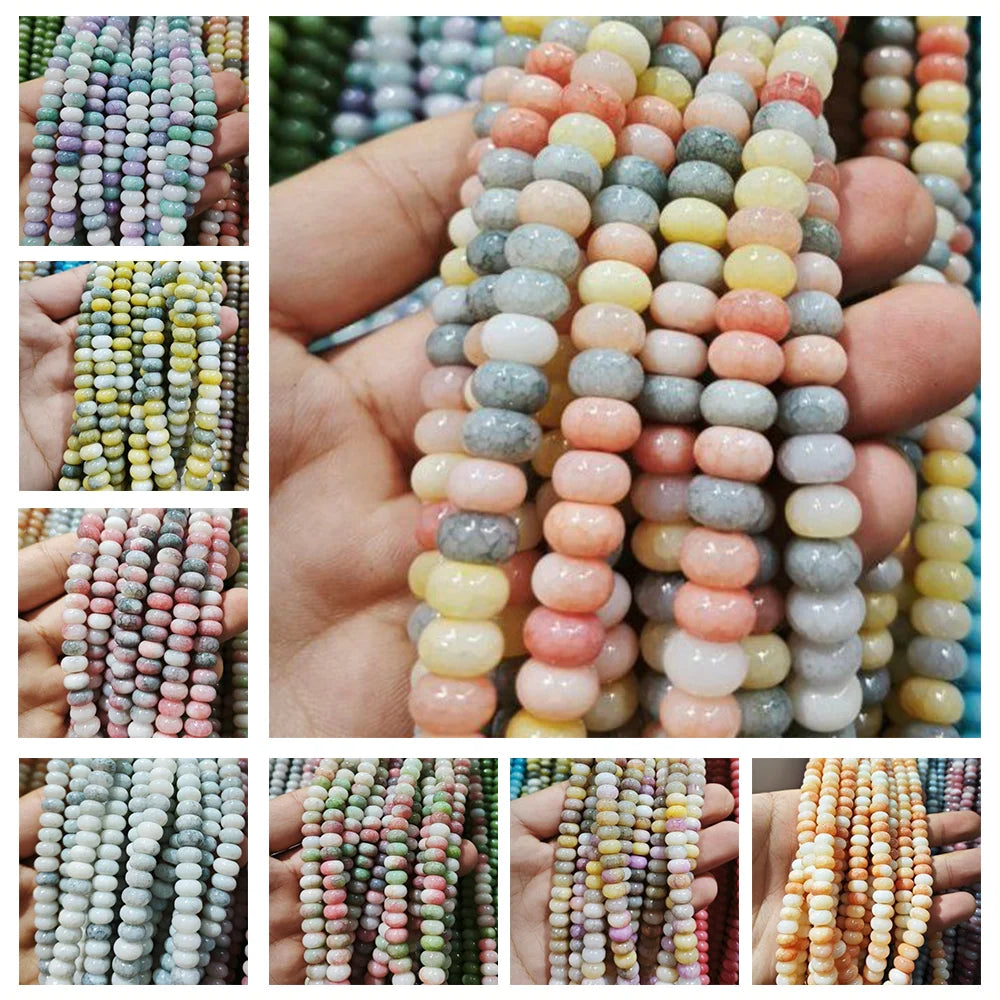 50pcs/bag 5x8mm Multi-color Glass Beads Bulk Non-fading Beads for DIY Bracelets Necklaces Jewelry Handmade Making Accessories