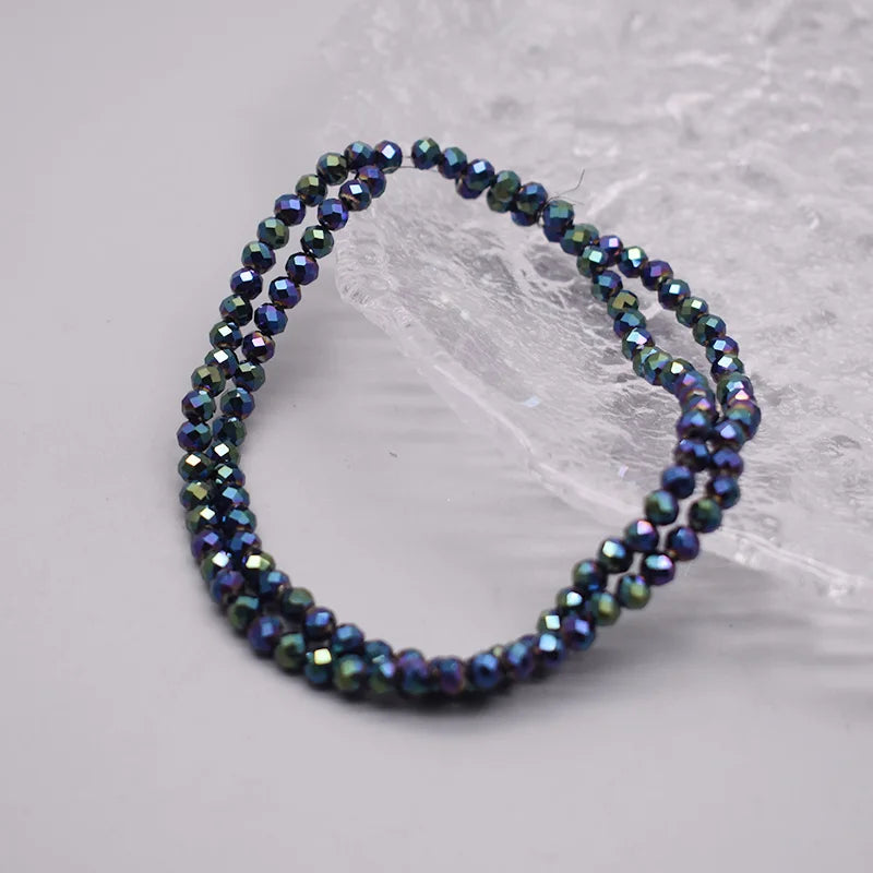 New Color 4mm Crystal Glass Beads  Rondelle Faceted Loose Spacer Glass Beads for Jewelry Making DIY Bracelet
