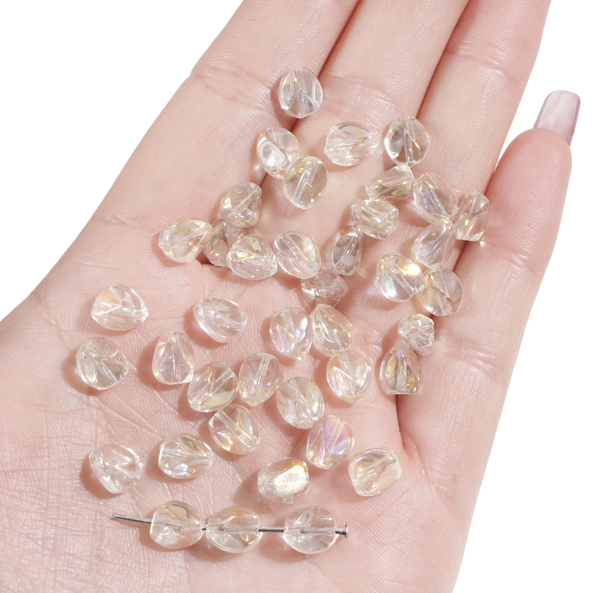10pcs Glass Drop Beads 7x8mm  Faceted Glass ellipse Beads Crafts Material Making Charms Earing Jewelry Accessories ﻿