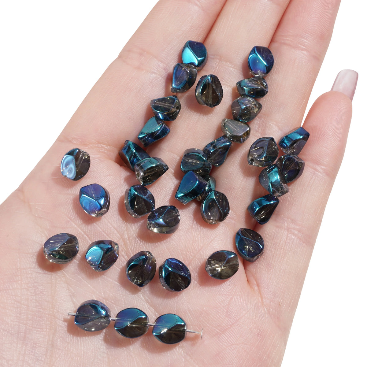 10pcs Glass Drop Beads 7x8mm  Faceted Glass ellipse Beads Crafts Material Making Charms Earing Jewelry Accessories ﻿