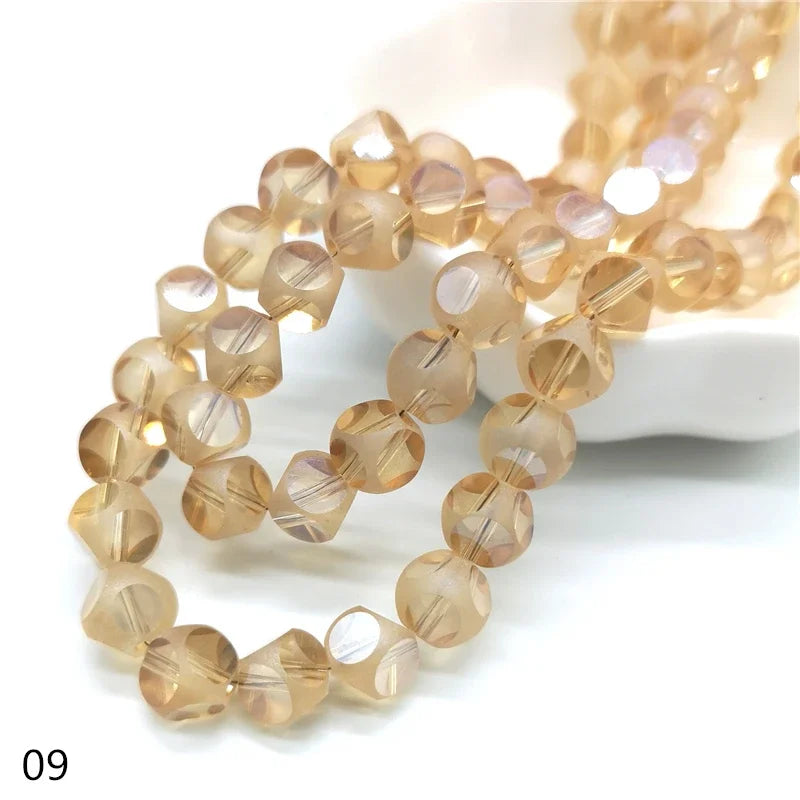 8mm Crystal Glass Beads Accessories For Jewelry Making, Six Faceted  Cube  Beads,20 pcs/lot
