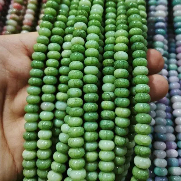 50pcs/bag 5x8mm Multi-color Glass Beads Bulk Non-fading Beads for DIY Bracelets Necklaces Jewelry Handmade Making Accessories