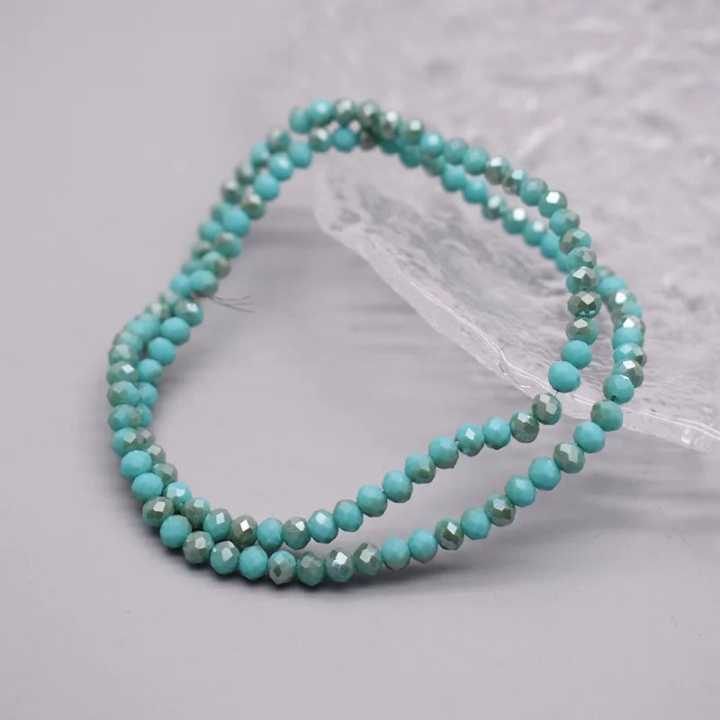 New Color 4mm Crystal Glass Beads  Rondelle Faceted Loose Spacer Glass Beads for Jewelry Making DIY Bracelet