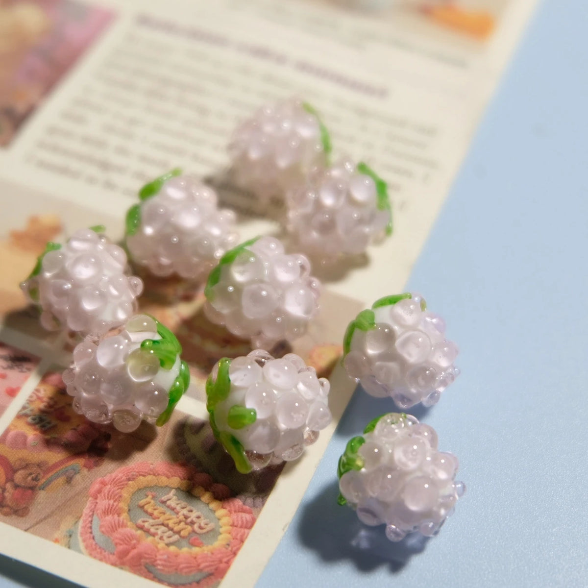 Glass Beads, Fruits, Raspberries, DIY Accessories, Earrings, Necklace Accessories, Handmade Accessories, Grape Glass Beads And S