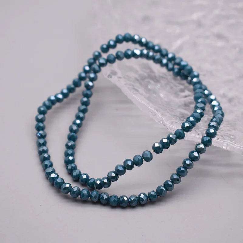 New Color 4mm Crystal Glass Beads  Rondelle Faceted Loose Spacer Glass Beads for Jewelry Making DIY Bracelet