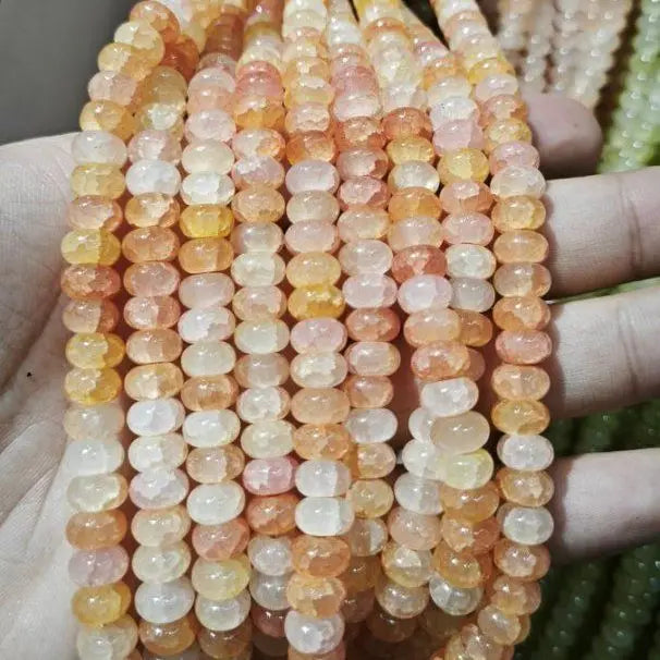 50pcs/bag 5x8mm Multi-color Glass Beads Bulk Non-fading Beads for DIY Bracelets Necklaces Jewelry Handmade Making Accessories