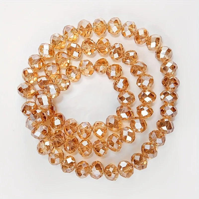 6mm8mm Glass Crystal Beads, Used For Making Jewelry Multi-Faceted AB Crystal Beads Interval Beads Chain, Jewelry Diy Accessories
