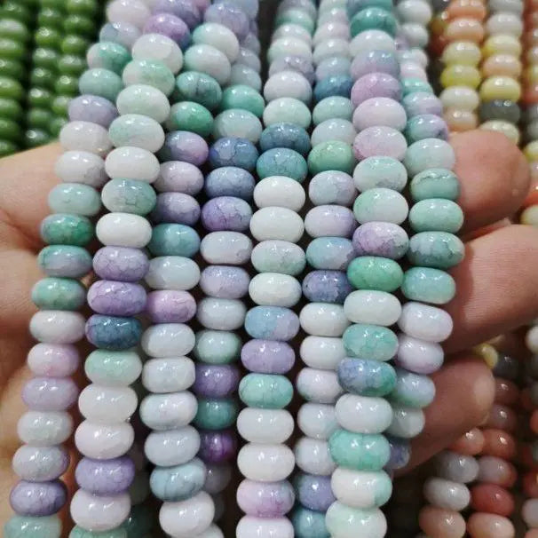 50pcs/bag 5x8mm Multi-color Glass Beads Bulk Non-fading Beads for DIY Bracelets Necklaces Jewelry Handmade Making Accessories